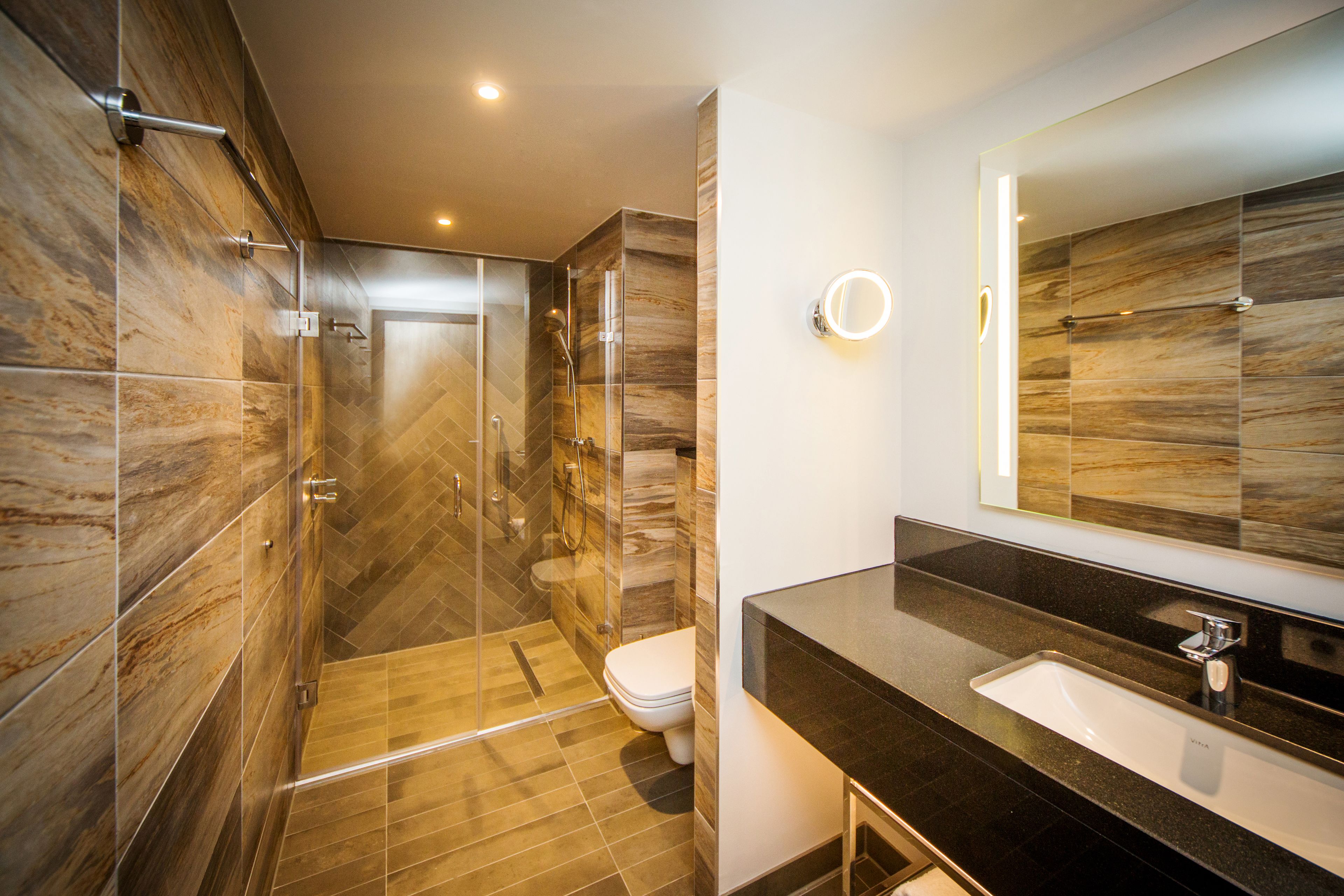 free toiletries, hair dryer, towels