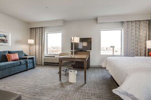 Premium bedding, desk, blackout curtains, iron/ironing board