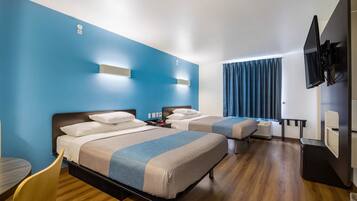 Blackout drapes, free WiFi, bed sheets