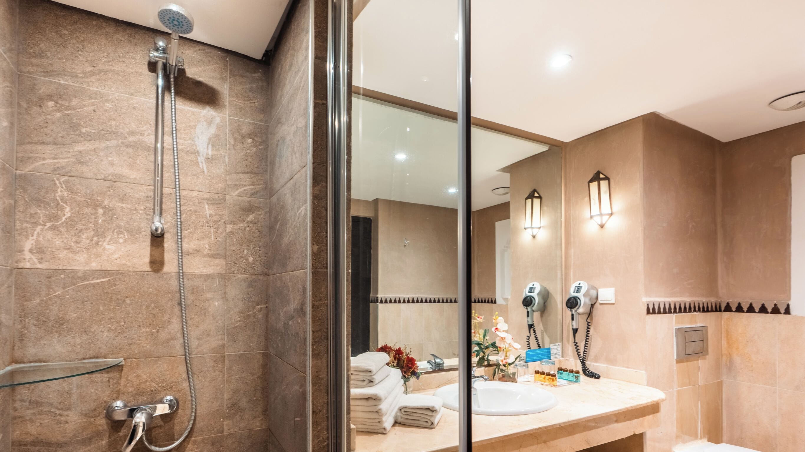 Double Room, Pool View | Bathroom | Combined shower/tub, free toiletries, hair dryer, bidet