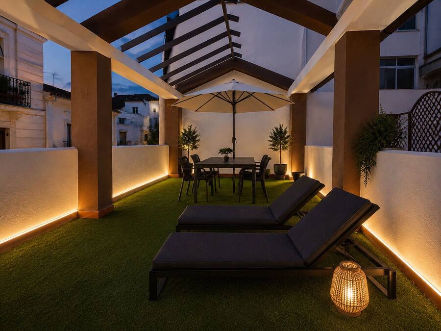 Apartamento luxo | Terraço/pátio