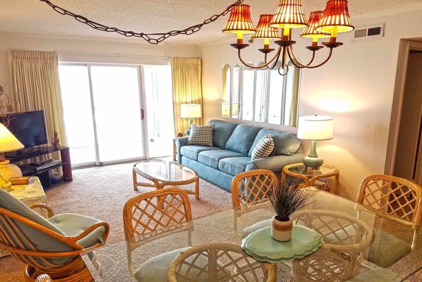 Condo, 2 Bedrooms | Living area | TV - Sungate 402 2 Br condo by RedAwning (Ocean City)