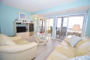 Condo, 2 Bedrooms | Living area | TV, DVD player - Seascape-heron Harbour 200-9 2 Bedroom Condo by RedAwning (Ocean City)
