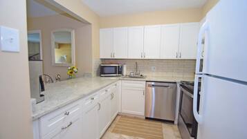 Condo, 2 Bedrooms | Private kitchen | Full-size fridge, microwave, stovetop, dishwasher
