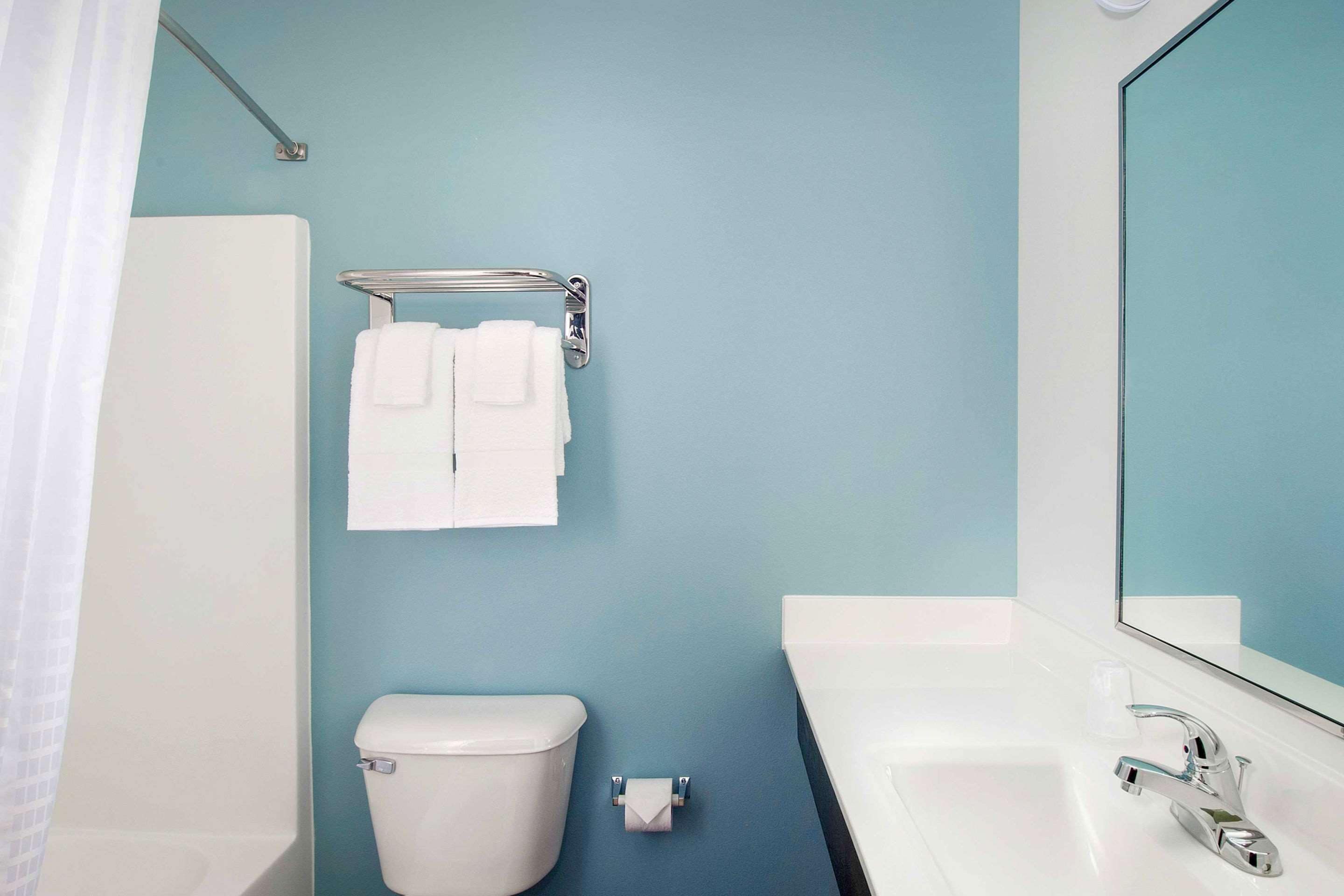 combined shower/bathtub, free toiletries, hair dryer, towels