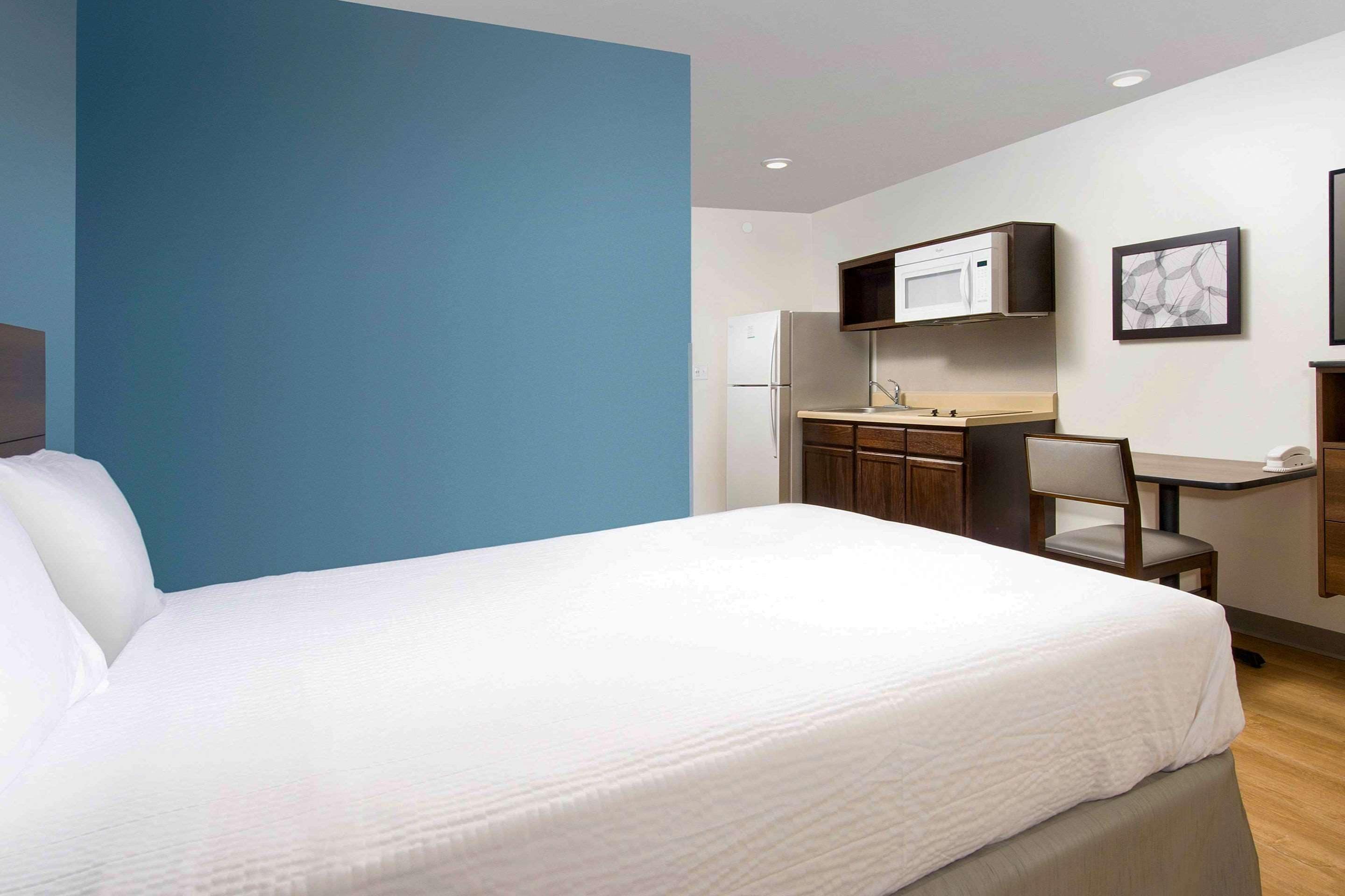 desk, laptop workspace, blackout curtains, free wifi