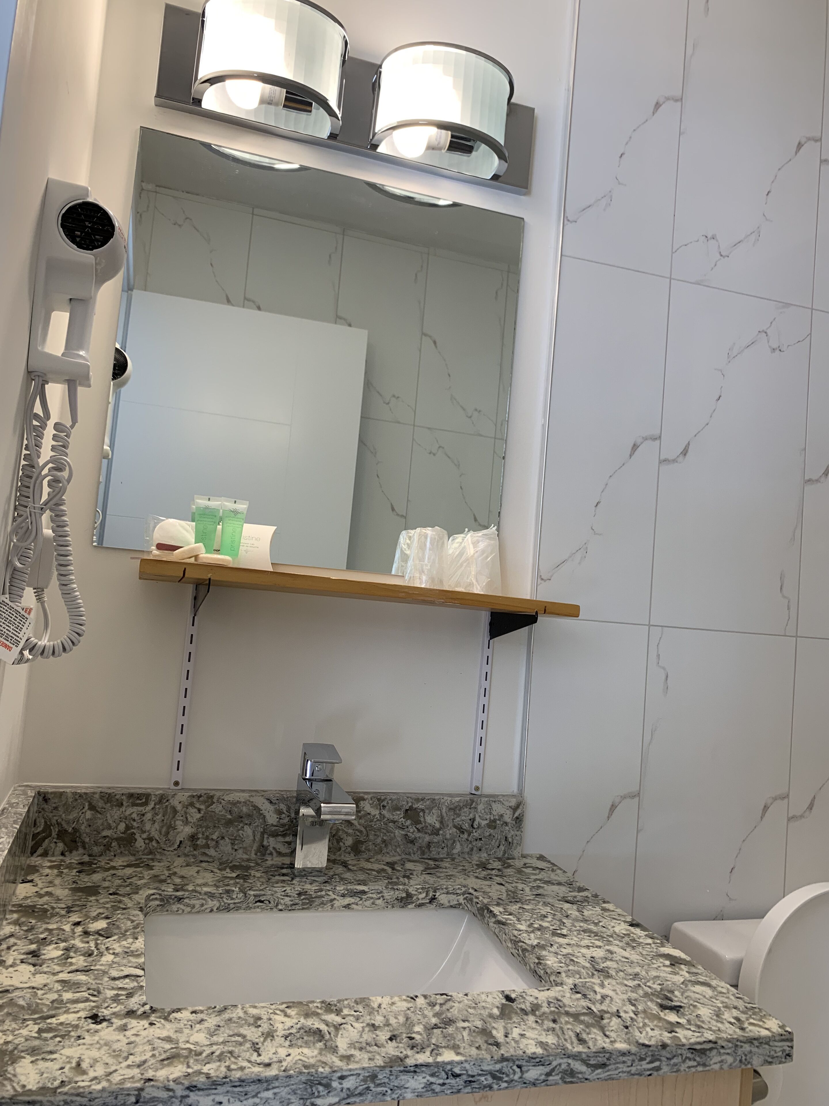 Basic Room, 2 Double Beds, Kitchenette | Bathroom | Combined shower/bathtub, free toiletries, hair dryer, towels