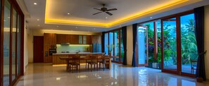 Shared fridge, microwave, stovetop, electric kettle