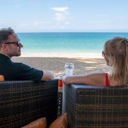 Lunch, dinner served; international cuisine, beach views