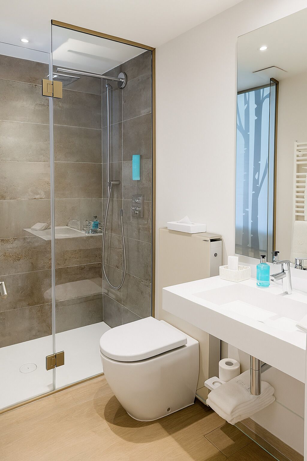 comfort double room, 2 single beds | bathroom | shower, deep-soaking bathtub, rainfall showerhead, free toiletries