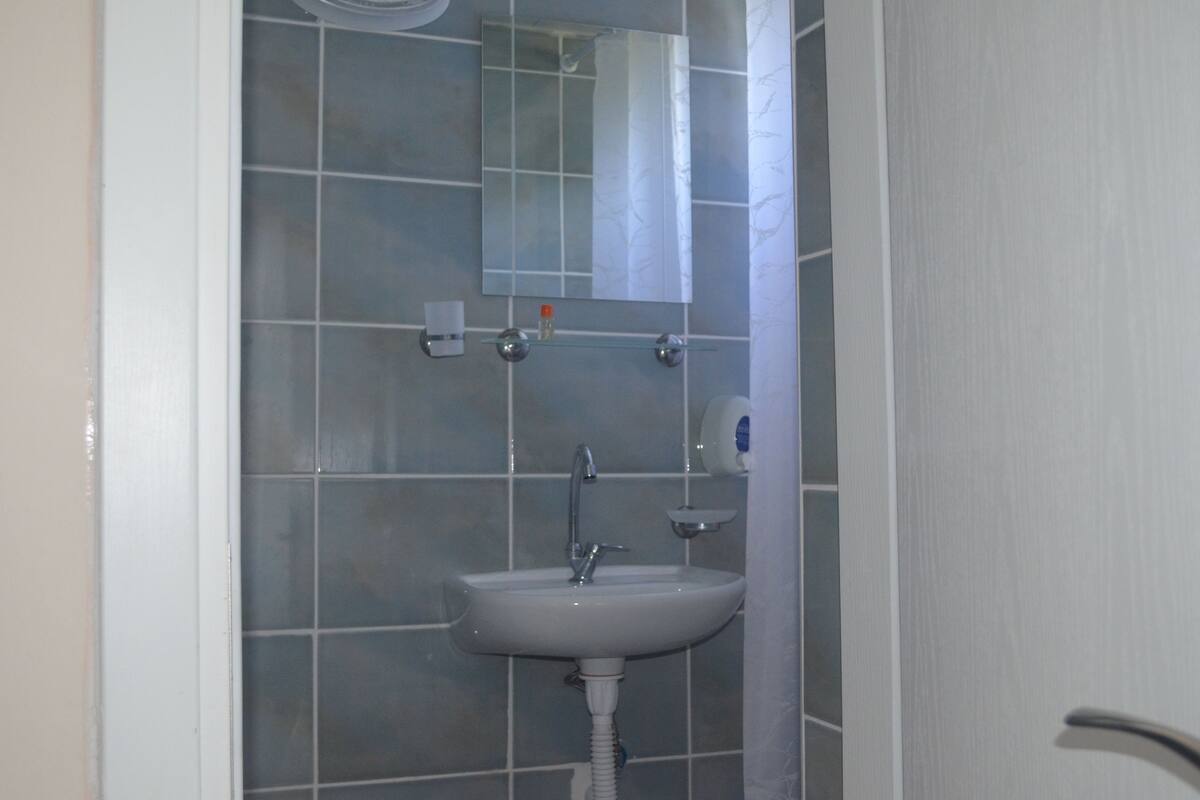 economy single room | bathroom | shower, free toiletries, hair dryer, towels