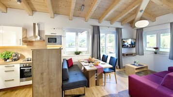 Apartment, 2 Bedrooms (Zauberwinkl) | Living area | Flat-screen TV, table football, ping pong