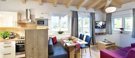 Apartment, 2 Bedrooms (Zauberwinkl) | Living area | Flat-screen TV, foosball, table tennis