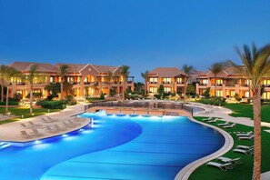 Indoor pool, outdoor pool, pool umbrellas, sun loungers - The Westin Cairo Golf Resort & Spa, Katameya Dunes (New Cairo)