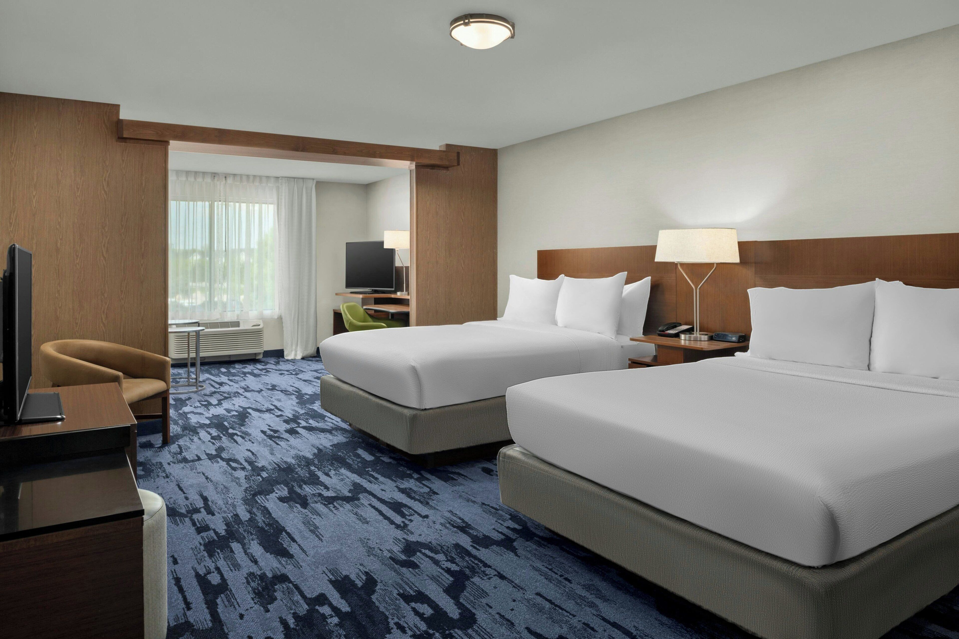 individually furnished, desk, laptop workspace, blackout curtains