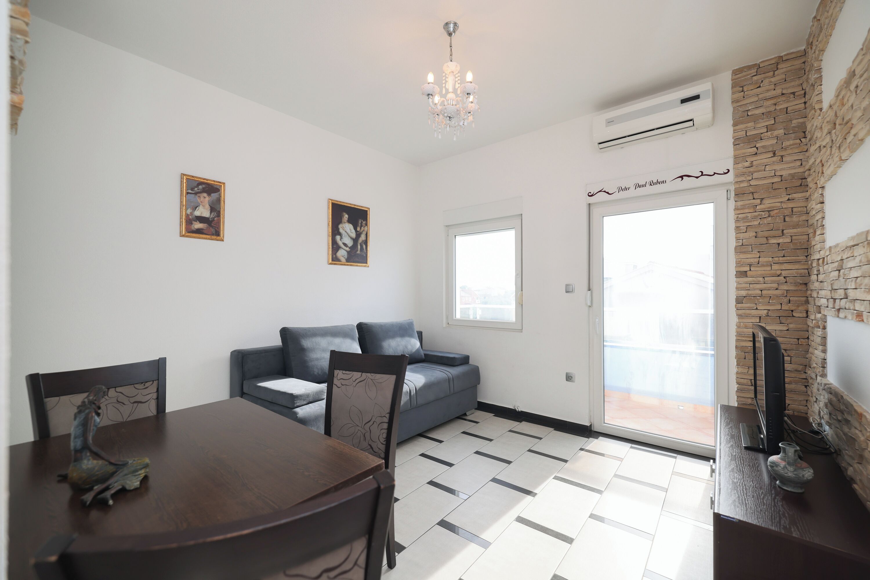 Apartment, 1 Bedroom, Pool View (2) | Living area | TV, table tennis