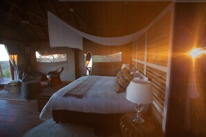 Colonial Luxury Safari Tent | Egyptian cotton sheets, premium bedding, pillowtop beds, minibar - JBay Zebra Lodge (Thornhill)