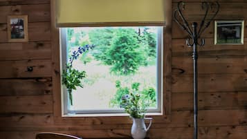 Alaska Cabin | Desk, laptop workspace, blackout drapes, soundproofing
