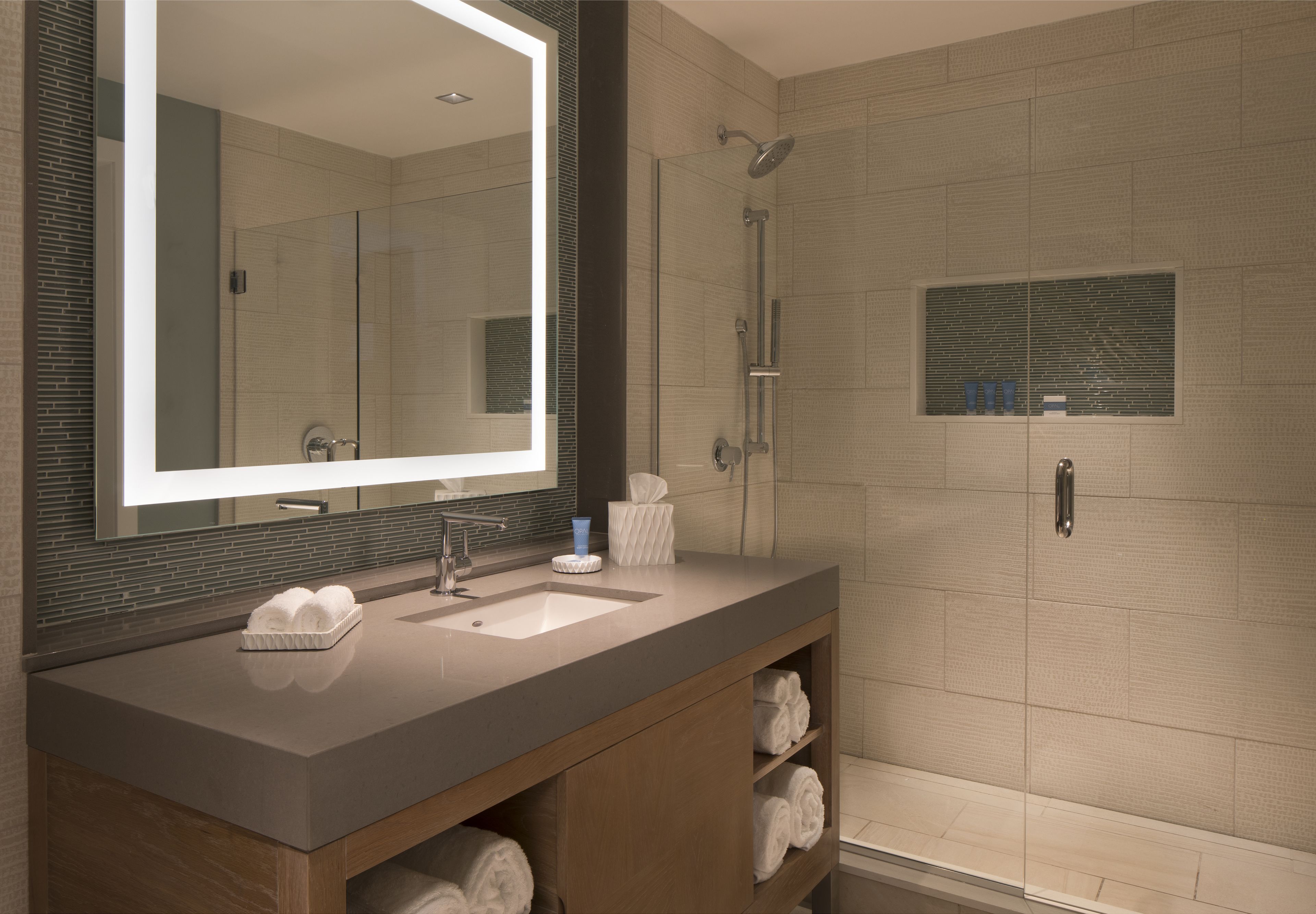 shower, free toiletries, hair dryer, bathrobes