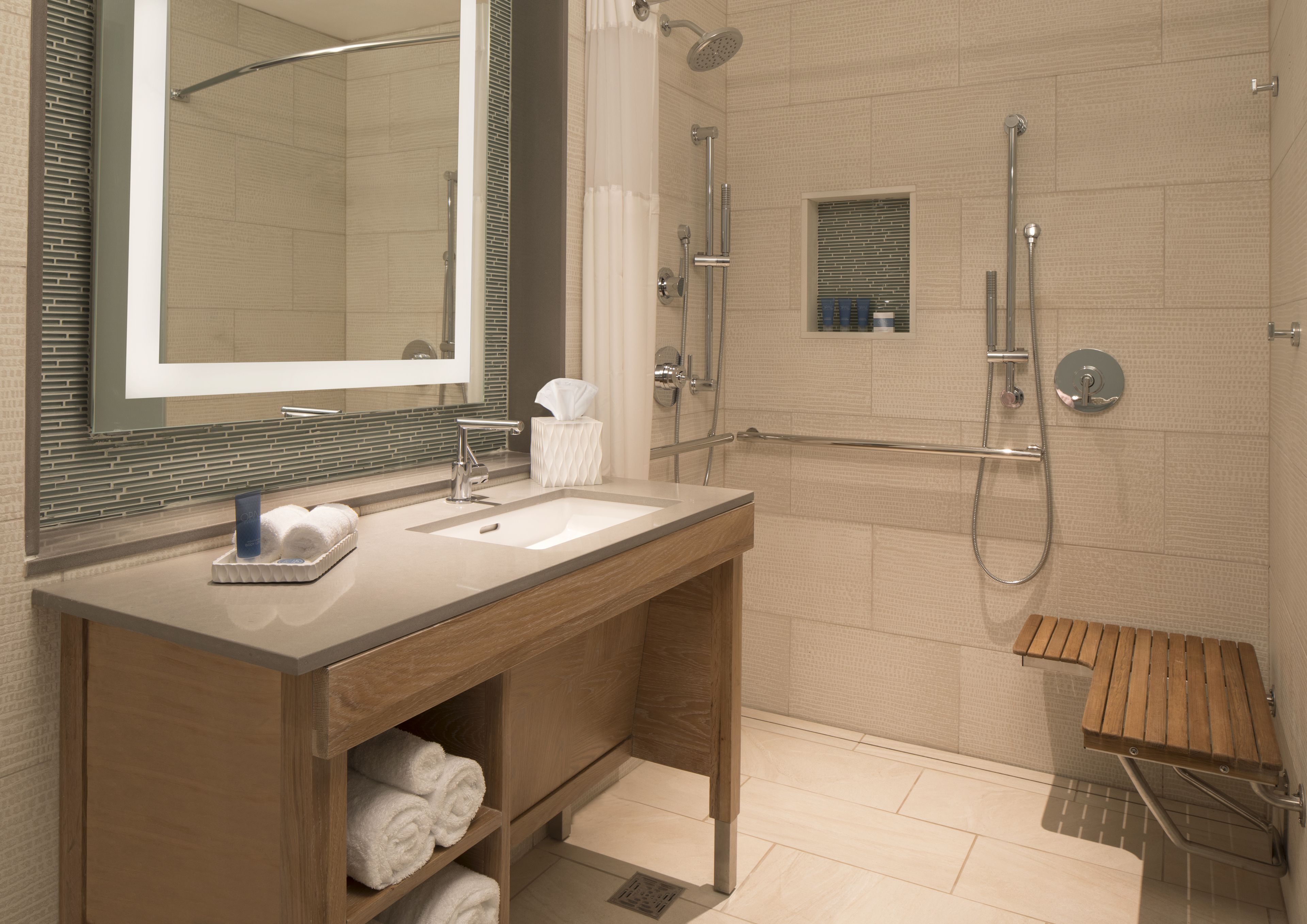 shower, free toiletries, hair dryer, bathrobes