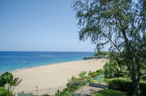 On the beach, white sand
