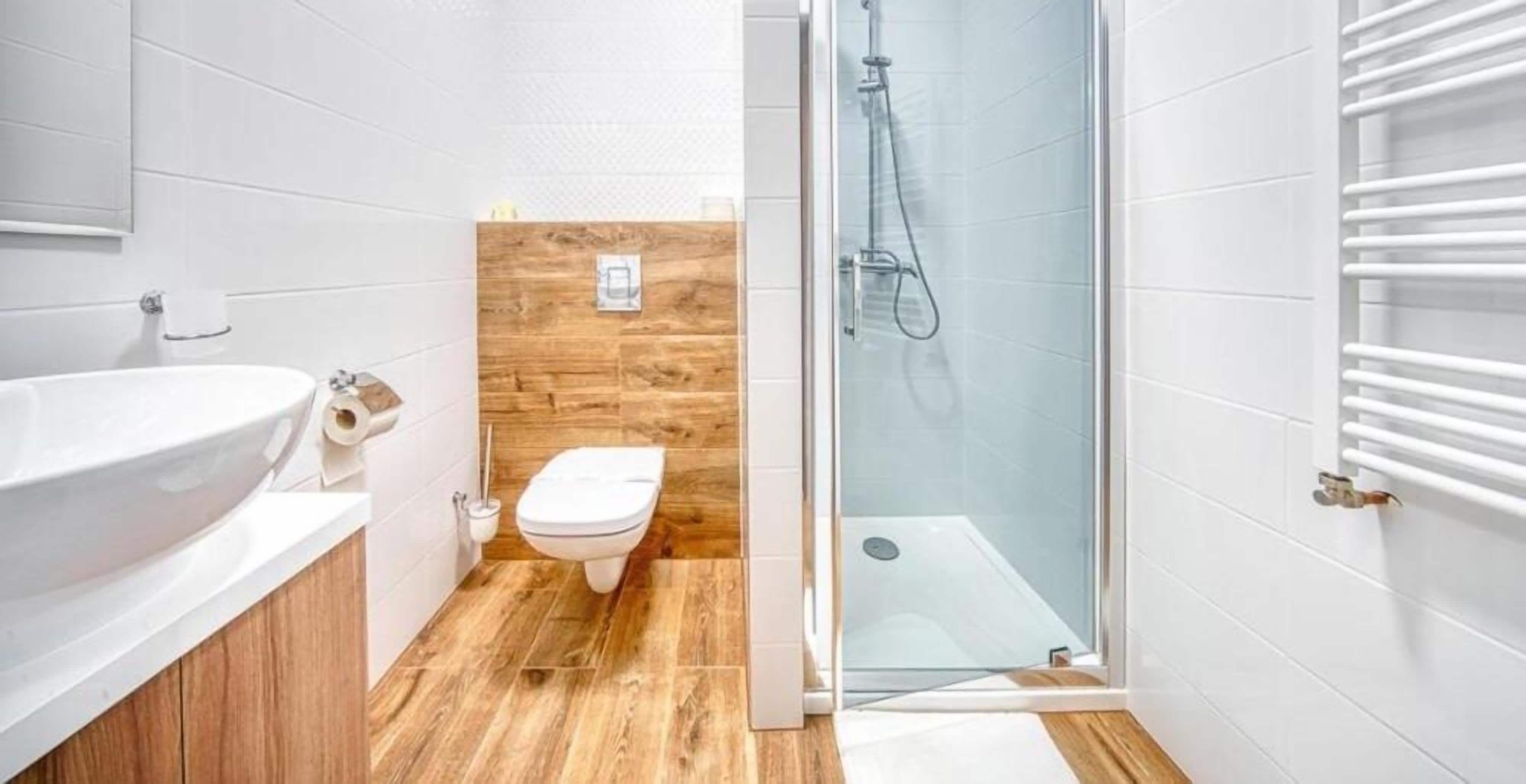 premier double room | bathroom | hair dryer, towels, soap, shampoo