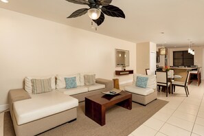 Luxury Apartment, 2 Bedrooms, Balcony, Garden View | Living area | 42-inch LED TV with cable channels, TV - Coco Breeze Private Residence (Sardinal)