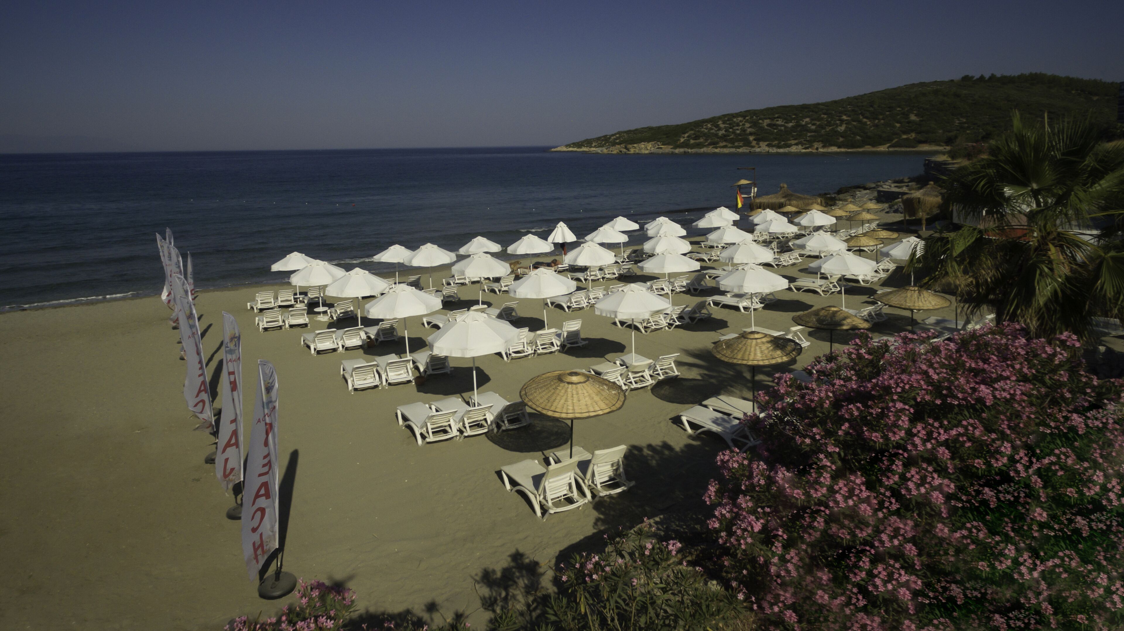 private beach nearby, sun-loungers, beach umbrellas
