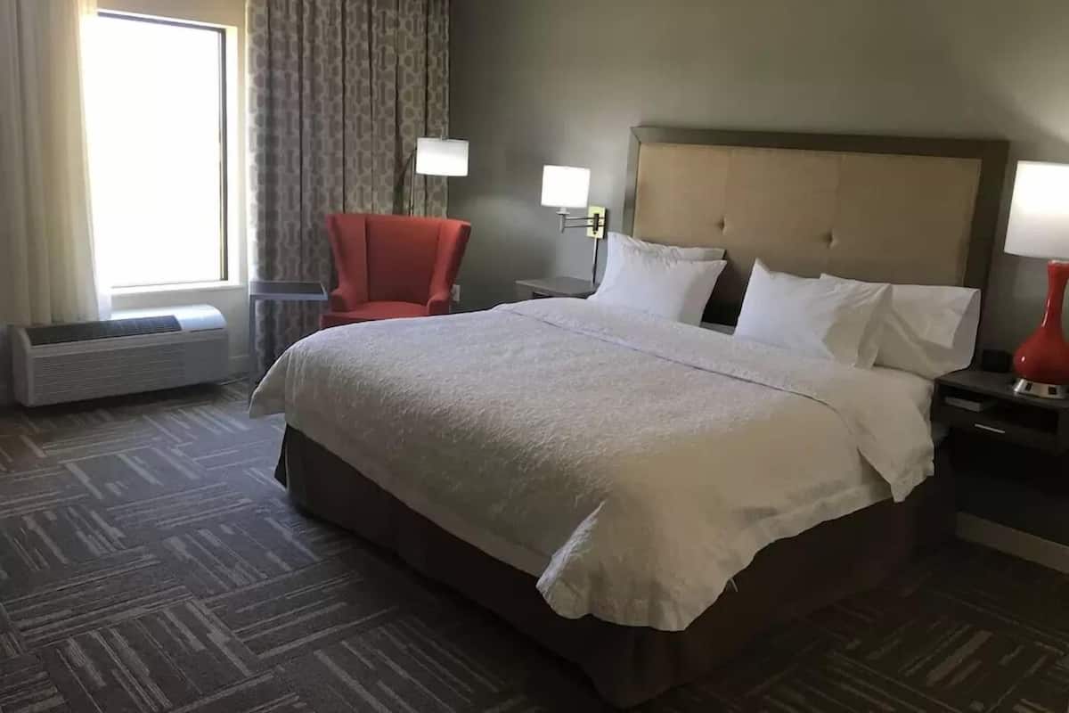 Room, 1 King Bed, Accessible, Non Smoking (mob/hearing acc w/ bathtub) | 1 bedroom, in-room safe, desk, iron/ironing board