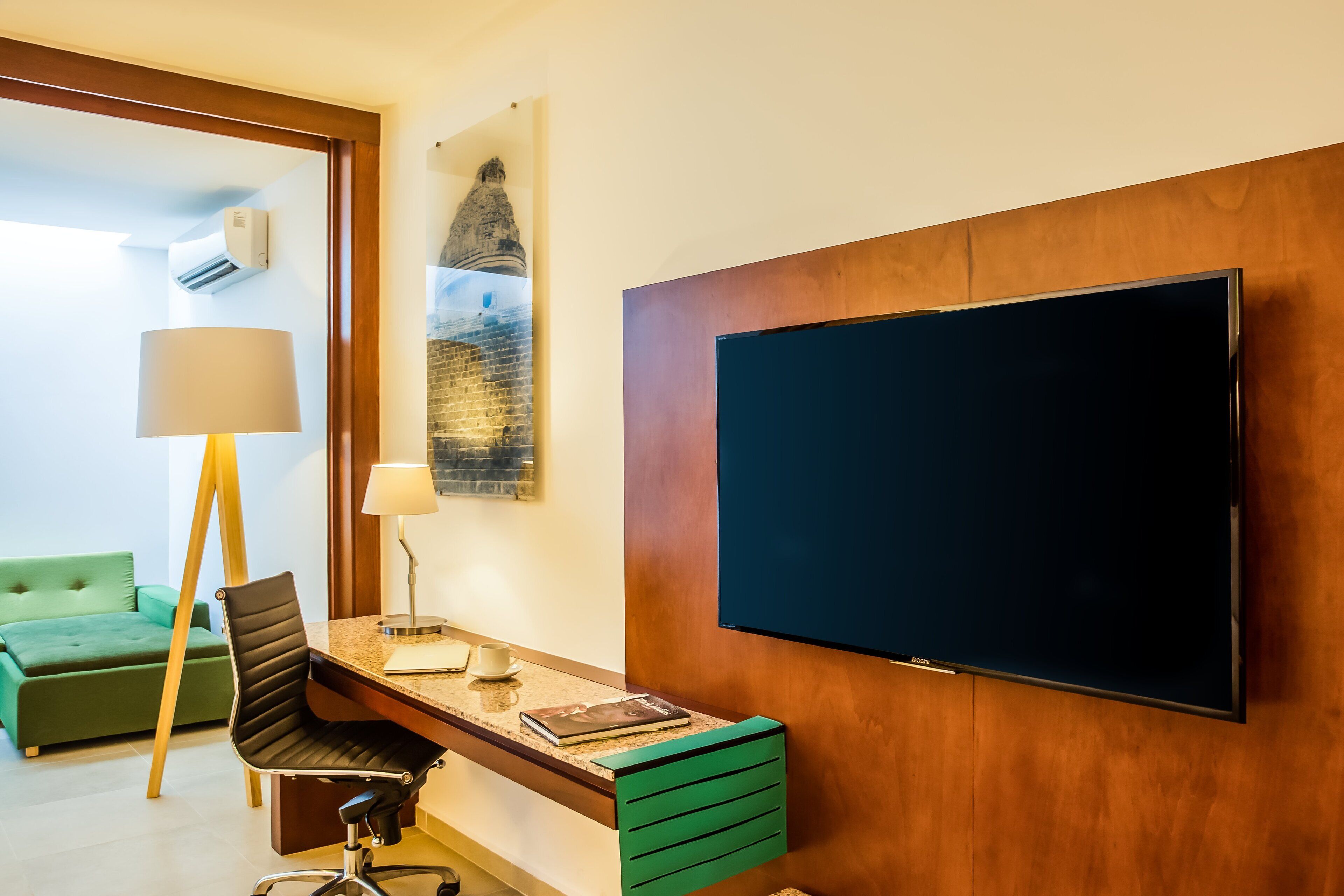 in-room safe, desk, laptop workspace, iron/ironing board