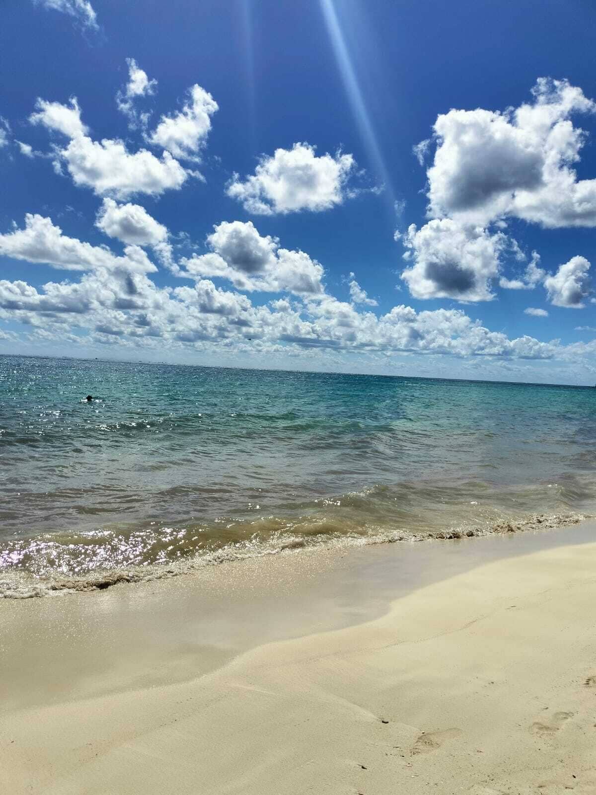 beach nearby, white sand