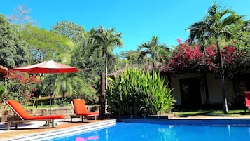 Superior Double Room, 1 King Bed, Patio, Pool View | Pool | Outdoor pool, open 7:00 AM to 7:00 PM, pool umbrellas, sun loungers