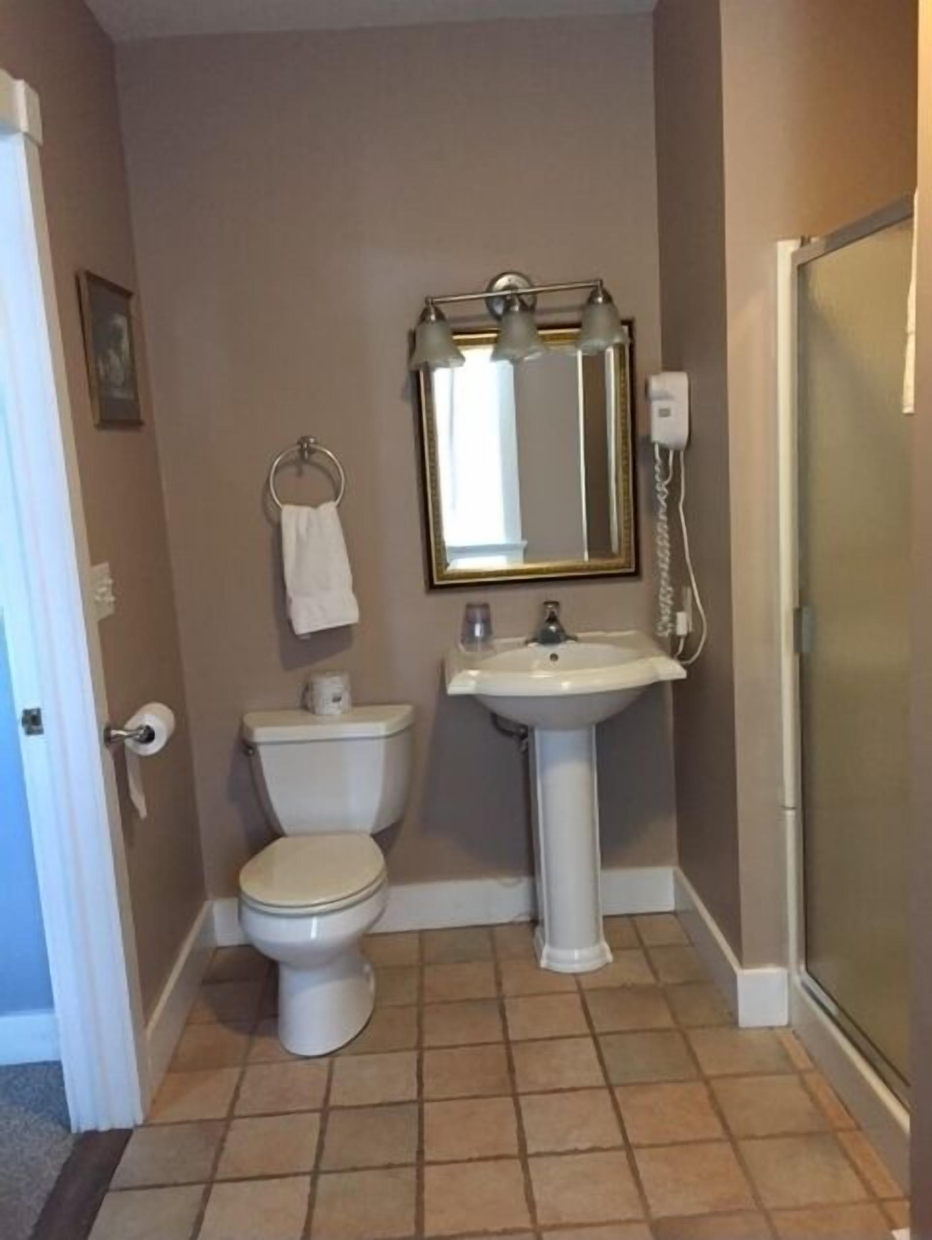 suite, 1 queen bed, jetted tub | bathroom | combined shower/bathtub, free toiletries, hair dryer, towels