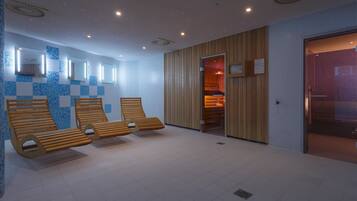 Sauna, body treatments, aromatherapy, deep-tissue massages