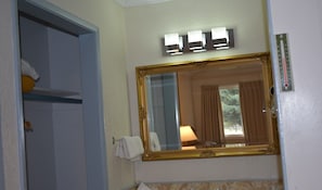 Standard Double Room, 2 Double Beds | Bathroom | Combined shower/tub, deep soaking tub, rainfall showerhead - Evening Star Motel (Greenwood)