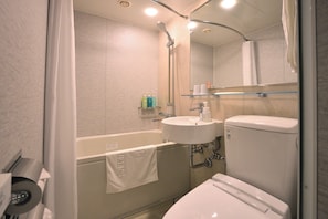 Ensemble baignoire-douche, baignoire profonde
