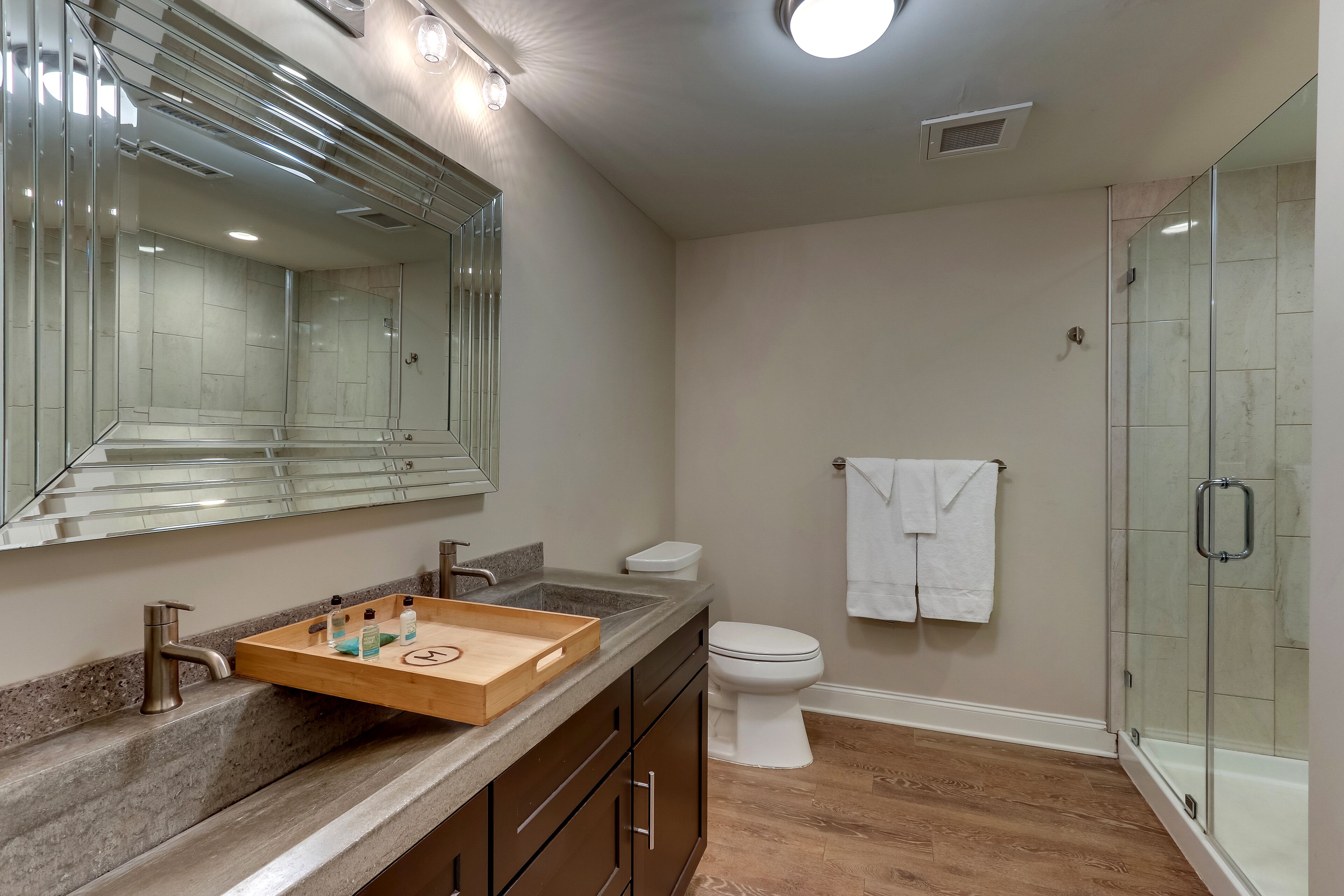 shower, free toiletries, hair dryer, bathrobes