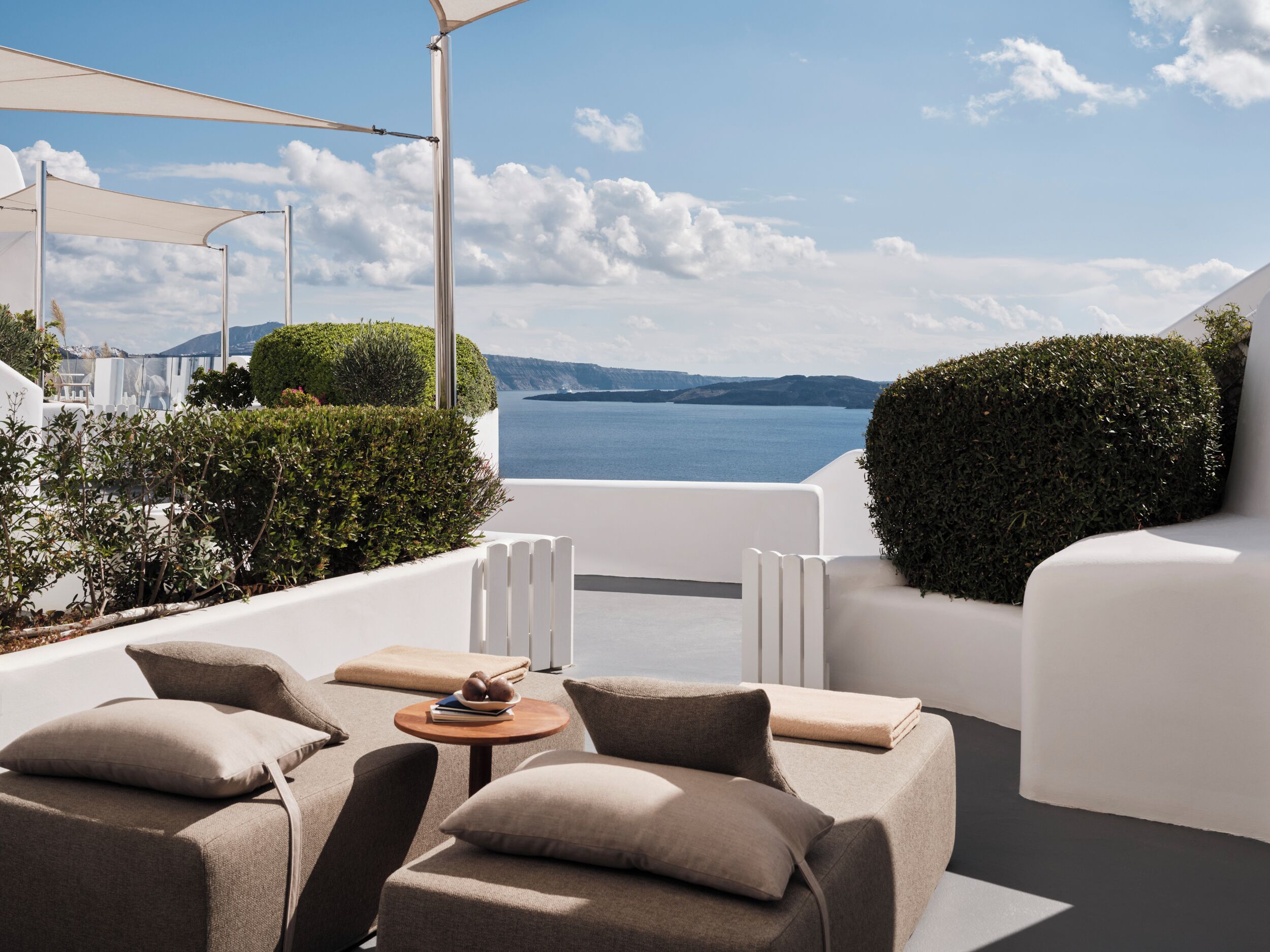 Chambre Double Lune de Miel, vue mer (Outdoor Hot Tub, Caldera View) | Vue depuis le balcon