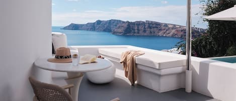 Suite Deluxe, vista mare (Caldera View) | Terrazza/patio