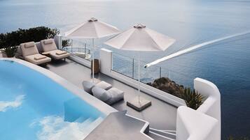 Suite, piscina privata, vista mare (Master, Caldera view, Infinity Pool) | Vista balcone