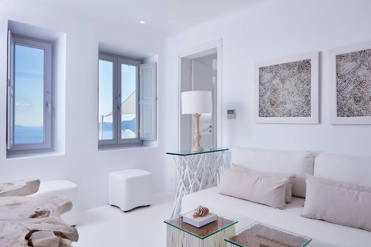 Suite Grand, vista mare (Caldera view) | 2 camere, biancheria da letto di alta qualità, minibar
