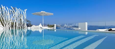 Suite, Private Pool, Sea View (Master, Caldera view, Infinity Pool) | Outdoor pool | Seasonal outdoor pool, an infinity pool, pool umbrellas, sun loungers