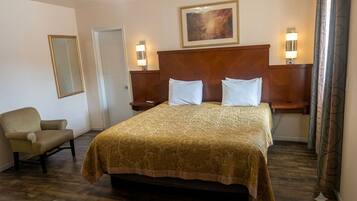Desk, free WiFi, bed sheets