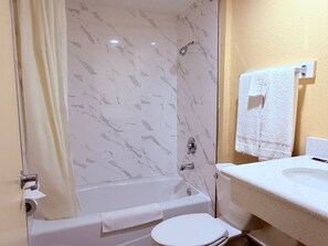 Free toiletries, hair dryer, towels