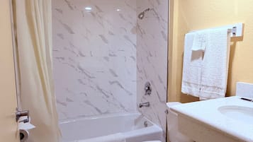 Free toiletries, hair dryer, towels