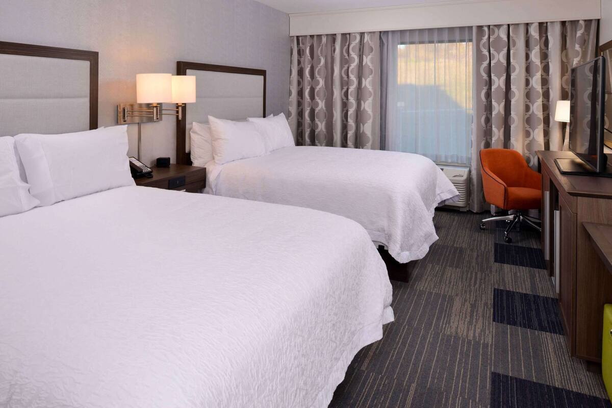 Hypo-allergenic bedding, down comforters, pillowtop beds, desk
