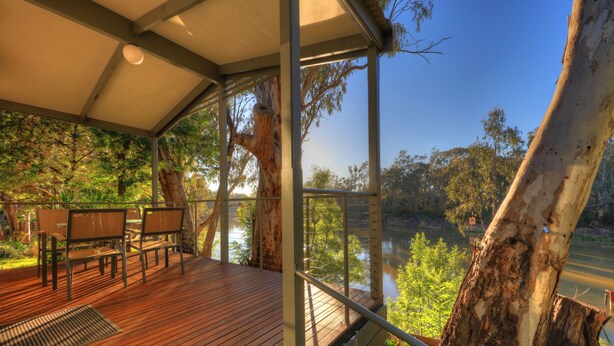 Riverfront Executive Cabin - 5 Berth - NEW | Terrace/patio - Moama Riverside Holiday & Tourist Park (Moama)
