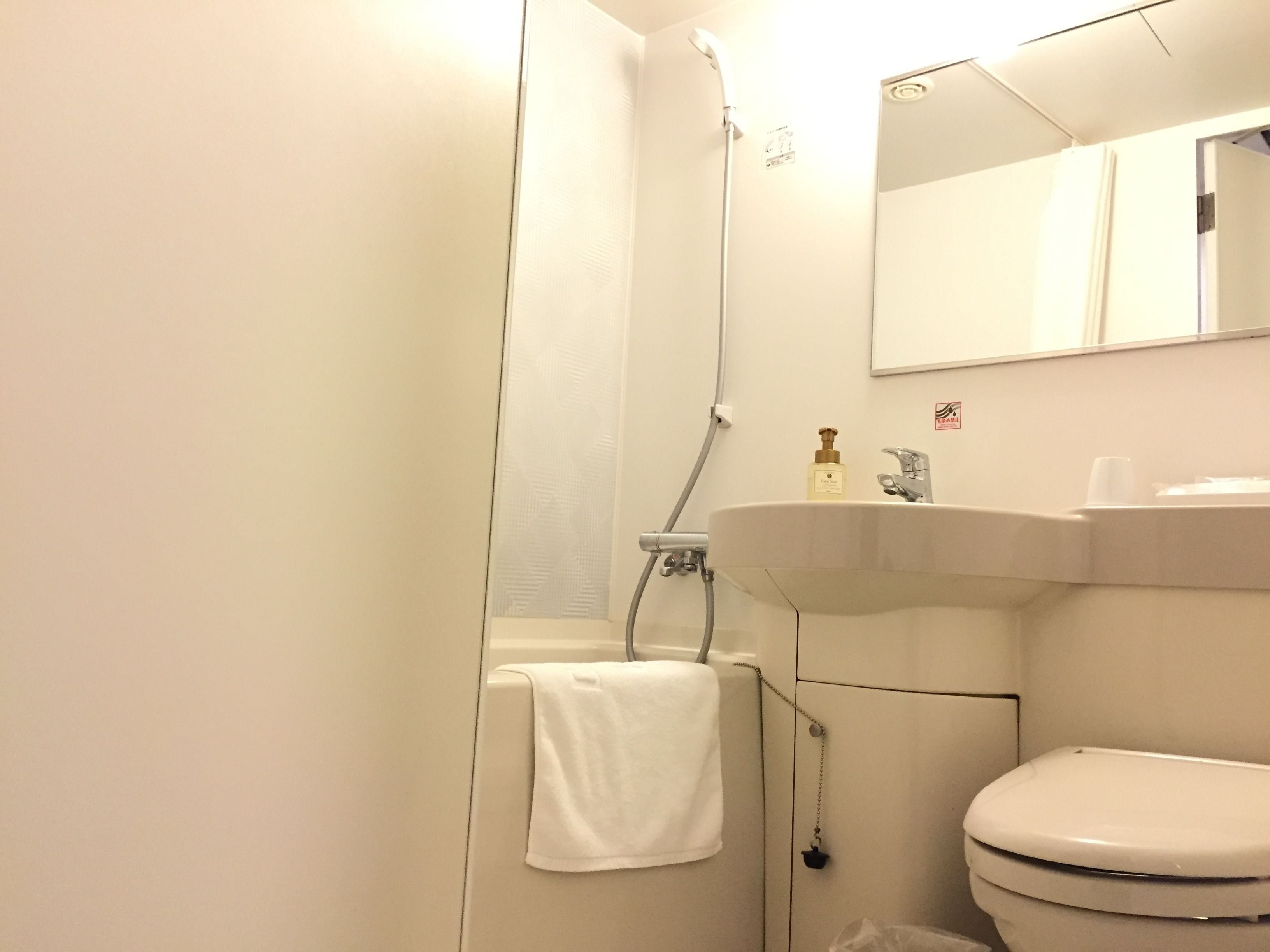 combined shower/bathtub, deep-soaking bathtub, free toiletries