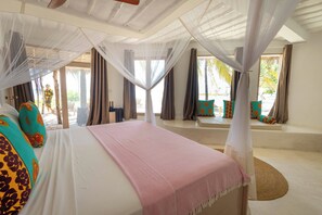 Deluxe Triple Room, Ocean View, Oceanfront | 1 bedroom, premium bedding, in-room safe, individually decorated