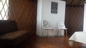 Superior Tent, 1 Bedroom, Private Bathroom, Beachfront | Living area - Parco del Lago Glamping & Lodges (Rome)